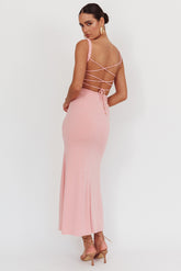 Dream Crush Lace-Up Back Maxi Dress Pink